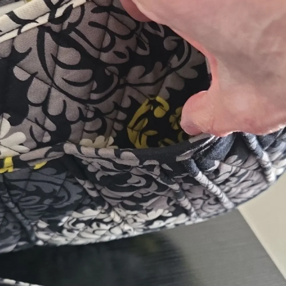 Floral Quilted Crossbody Bag - Black, Yellow, White